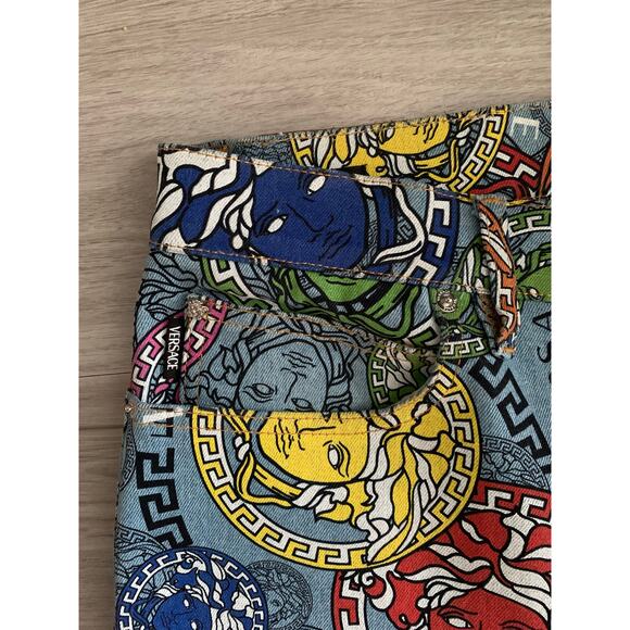 Versace Medusa Multicolor Jeans Size 33 - Picture 4 of 6